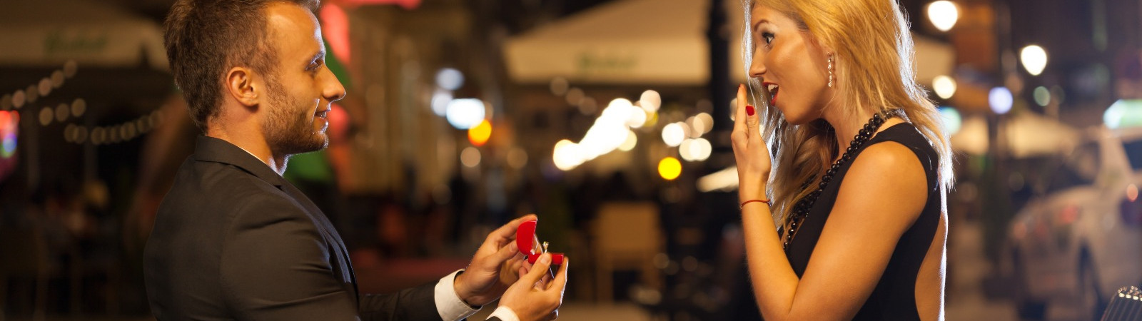A classic romantic dinner wedding proposal